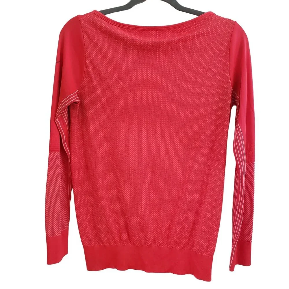 Nike Dri-Fit Womens Athletic Top Long Sleeve Orange Size S - Picture 2 of 5